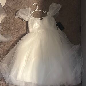 Cream A-Line Wedding Dress with Sweetheart Neckline